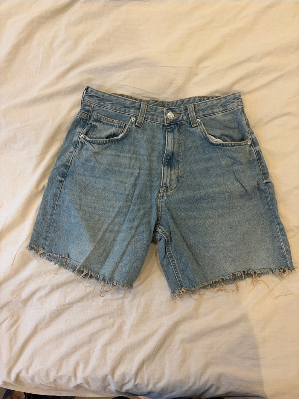 Light Blue Denim Men's Cutoff Shorts